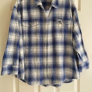 Old Navy Blue and White Checkered Shirt
